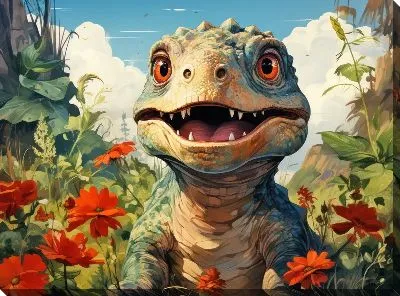 Картина маслом Динозаврик №51