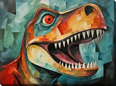 Картина маслом Динозавр в стиле арт №7