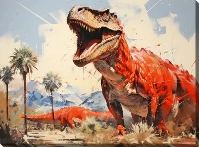 Картина маслом Динозавр №131