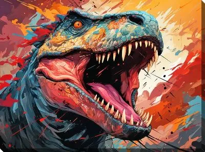 Картина маслом Динозавр №20
