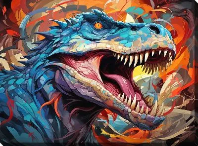 Картина маслом Динозавр №211