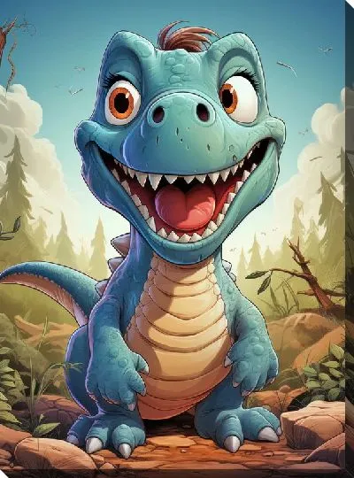 Картина маслом Динозаврик №52