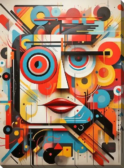 Картина маслом Поп-арт портрет в геометрическом стиле