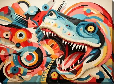 Картина маслом Динозавр №28