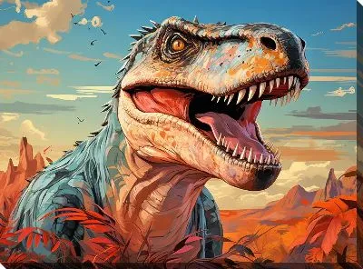 Картина маслом Динозавр №30