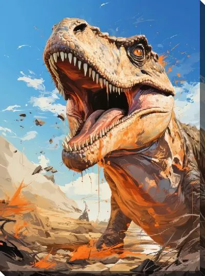 Картина маслом Динозавр №32