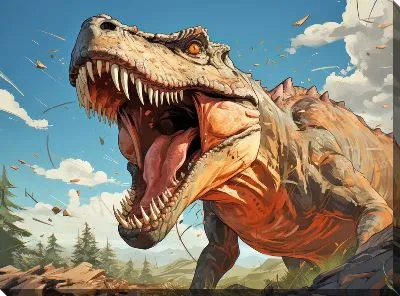 Картина маслом Динозавр №40