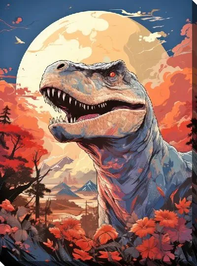 Картина маслом Динозавр №45