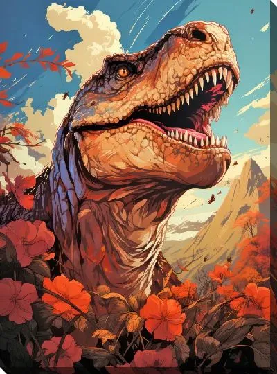 Картина маслом Динозавр №46