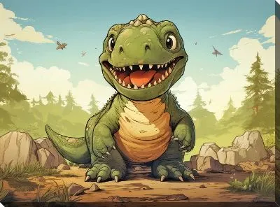 Картина маслом Динозаврик №33