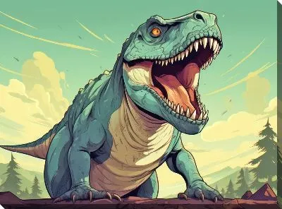 Картина маслом Динозавр №47