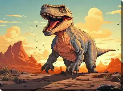 Картина маслом Динозавр №50