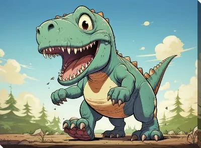 Картина маслом Динозавр №51