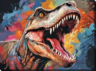 Картина маслом Динозавр №56