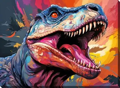 Картина маслом Динозавр №58