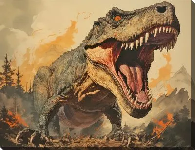 Картина маслом Динозавр №63