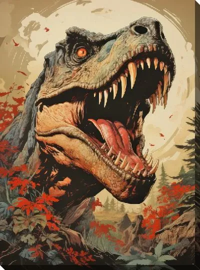 Картина маслом Динозавр №64
