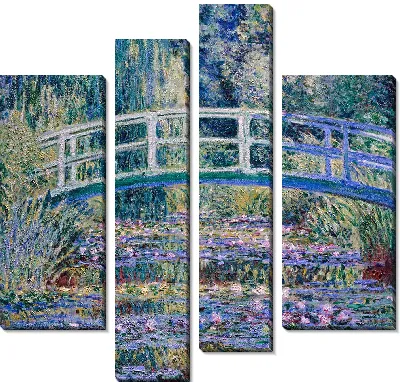 Картина Водяные лилии и японский мост (с цветокоррекцией)