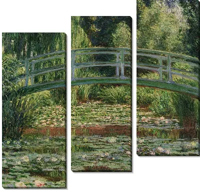 Картина Японский пешеходный мост и бассейн с водяными лилиями, Живерни