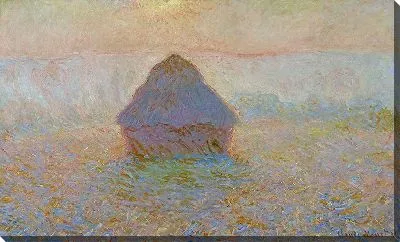 Картина Grainstack, Sun in the Mist (с цветокоррекцией)