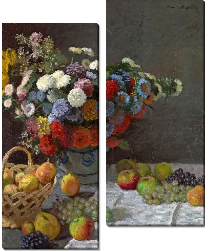 Картина Натюрморт с цветами и фруктами