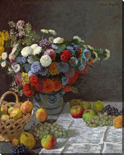 Картина Натюрморт с цветами и фруктами