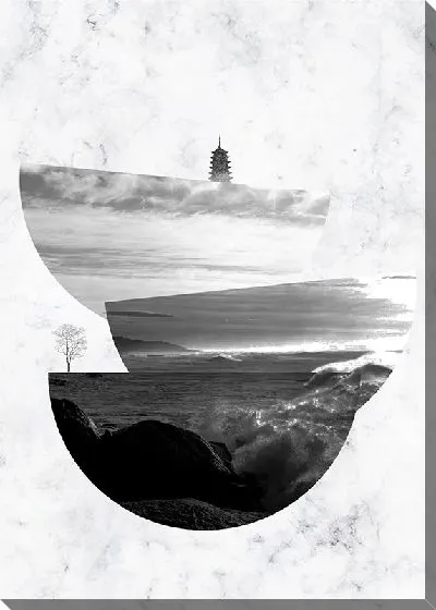 Постер Скандинавская композиция на фоне мраморного фона