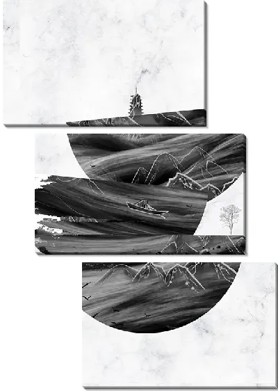 Модульная картина Скандинавская композиция на фоне мраморного фона №2