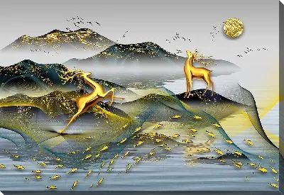 Постер Два золотых оленя