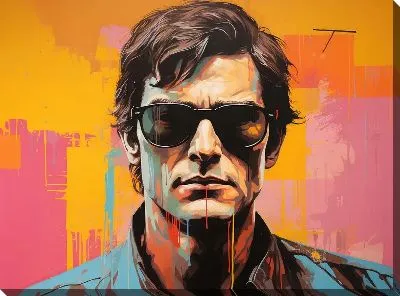 Картина маслом Мужчина в очках в стиле арт