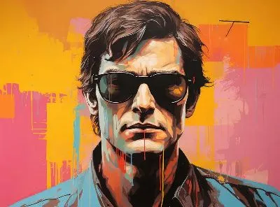 Плакат Мужчина в очках в стиле арт