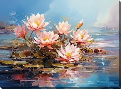 Картина маслом Кувшинки №32