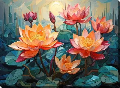 Картина маслом Кувшинки №33