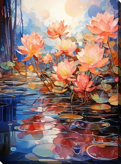 Картина маслом Кувшинки №34