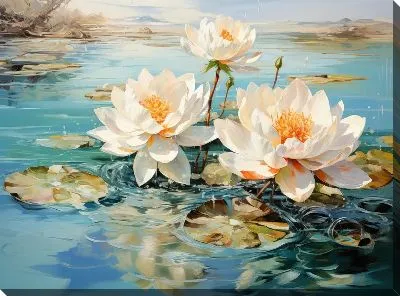 Картина маслом Кувшинки №36