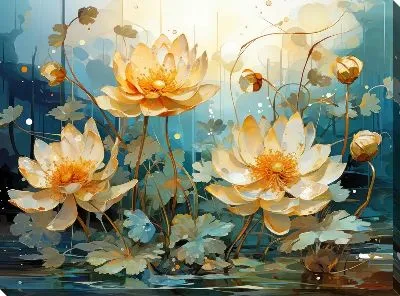 Картина маслом Кувшинки №37