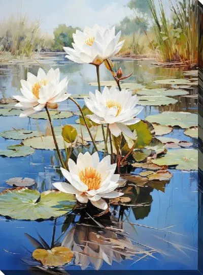 Картина маслом Кувшинки №38