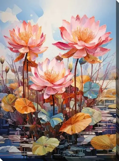 Картина маслом Кувшинки №39