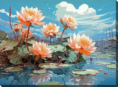 Картина маслом Кувшинки №41