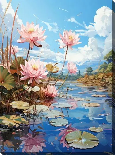 Картина маслом Кувшинки №42