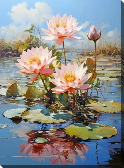 Картина маслом Кувшинки №43