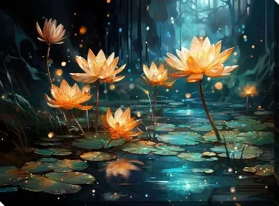 Картина маслом Кувшинки №44