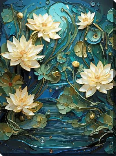 Картина маслом Кувшинки №46