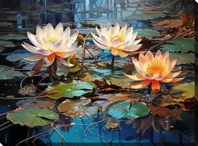 Картина маслом Кувшинки №47