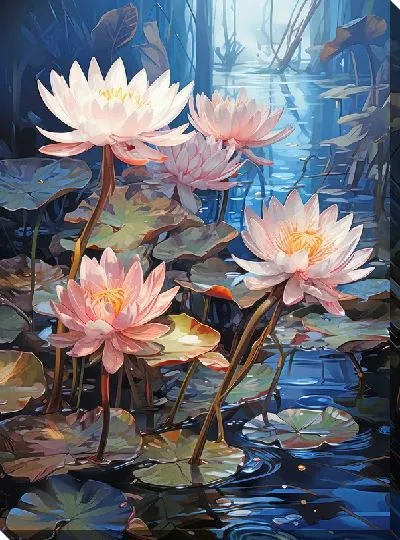 Картина маслом Кувшинки №48
