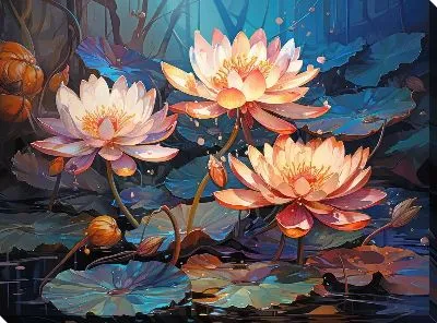 Картина маслом Кувшинки №49