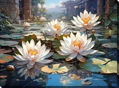 Картина маслом Кувшинки №51