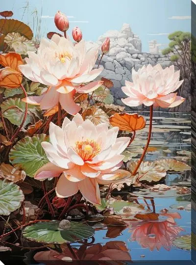 Картина маслом Кувшинки №52