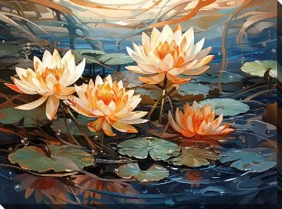 Картина маслом Кувшинки №55