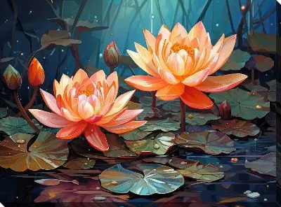 Картина маслом Кувшинки №57